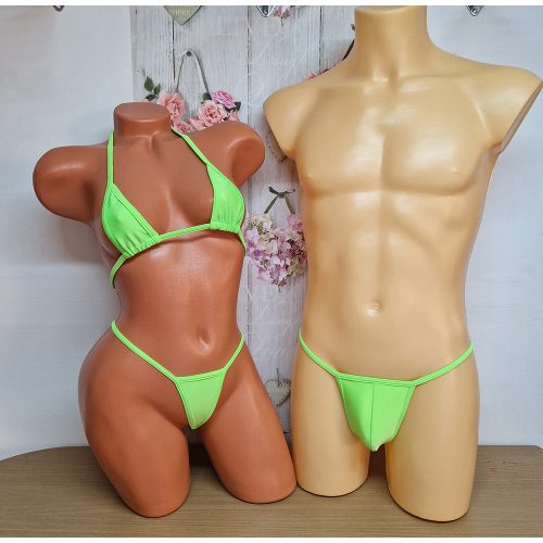 Páros szett Microbikini -férfi tanga- uvé zöld