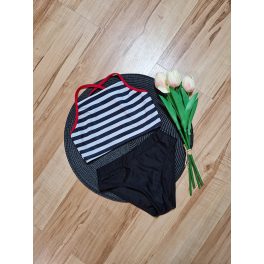 Szófi kislány bikini kék csíkos- mintás