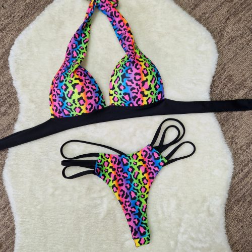 Szivárvány ocelot bikini szett 