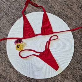 Zéna Micro bikini szett  y tangás piros